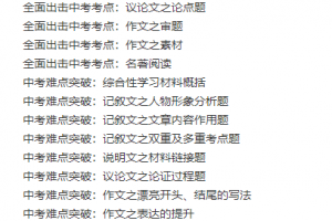 王帆中考一论、二轮复习语文联报班（中考语文复习难点突破视频）