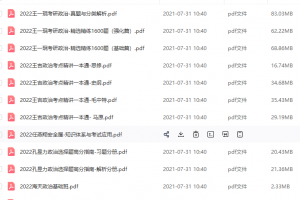 2022扫描书籍PDF讲义王一珉考研政治真题强化课程题库